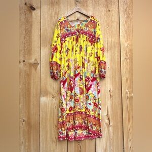 Sand Coachella Printed Dress Sz Medium